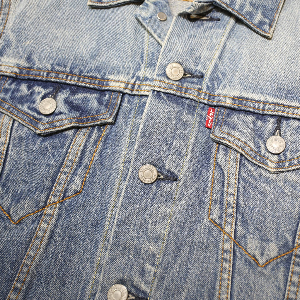 LEVI'S Mens Blue Denim Button Jacket S Cotton Classic Casual Vintage Style