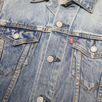 LEVI'S Mens Blue Denim Button Jacket S Cotton Classic Casual Vintage Style