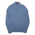 NAUTICA Mens Blue Plain Cotton Blend Pullover Jumper Zip Neck S Lightweight