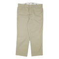 DICKIES Mens Regular Beige Cotton Blend Trousers W40 L31 Workwear Zip Closure