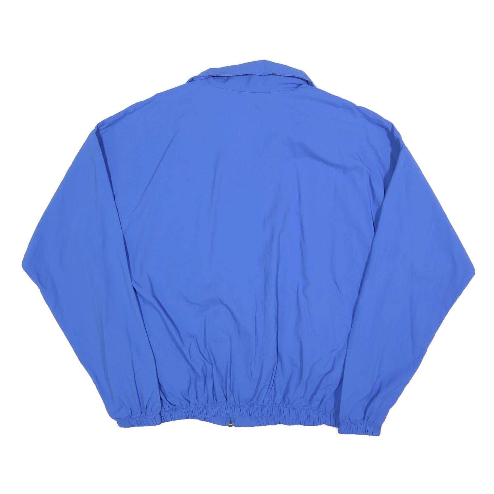 TRIUM Mens Blue & White Zip Jacket XL Polyester Blend Plain Casual Sportswear