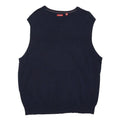 IZOD Mens Navy Plain V-Neck Pullover Basic Knit Jumper XL Cotton Blend