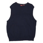 IZOD Mens Navy Plain V-Neck Pullover Basic Knit Jumper XL Cotton Blend