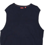 IZOD Mens Navy Plain V-Neck Pullover Basic Knit Jumper XL Cotton Blend