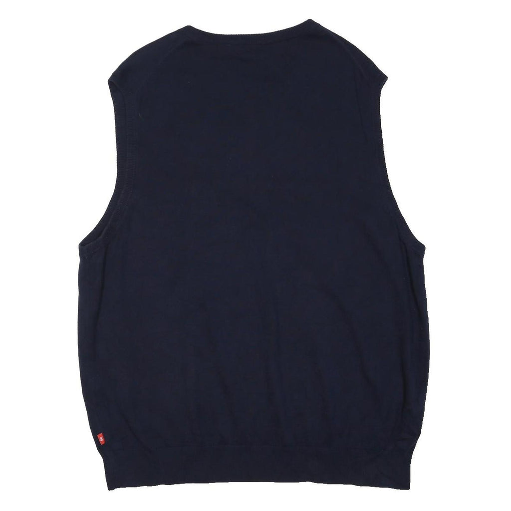 IZOD Mens Navy Plain V-Neck Pullover Basic Knit Jumper XL Cotton Blend