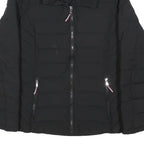 TOMMY HILFIGER Womens Black Quilted Jacket M Polyester Zip Comfortable Casual
