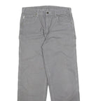 CARHARTT Mens Cotton Grey Loose Straight Trousers W34 L34 Workwear Utility