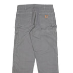 CARHARTT Mens Cotton Grey Loose Straight Trousers W34 L34 Workwear Utility