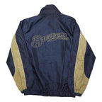 MLB Mens Navy & Beige Brewers Sports Zip Jacket L Nylon Baseball Fanwear