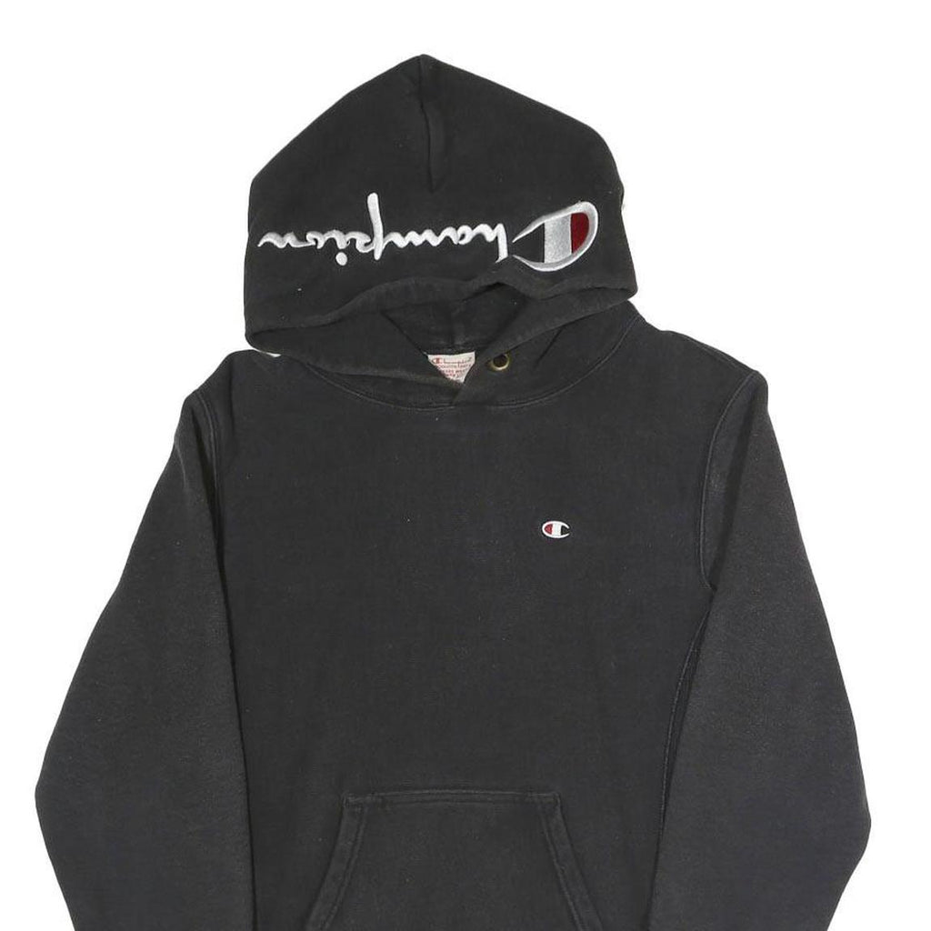 CHAMPION REVERSE WEAVE Mens Black Hoodie S Cotton Blend Pullover Casual