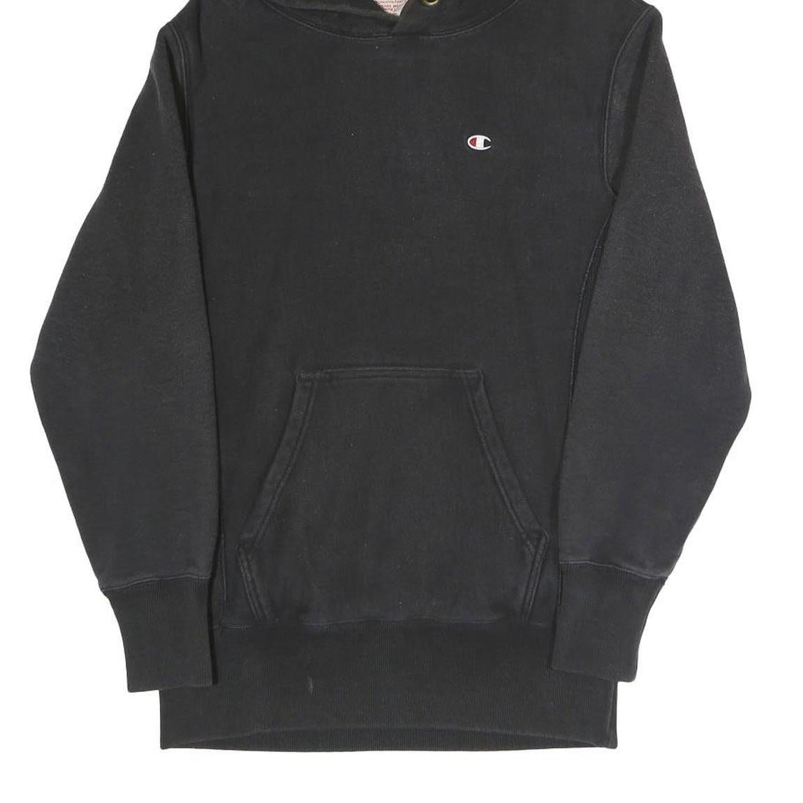 CHAMPION REVERSE WEAVE Mens Black Hoodie S Cotton Blend Pullover Casual