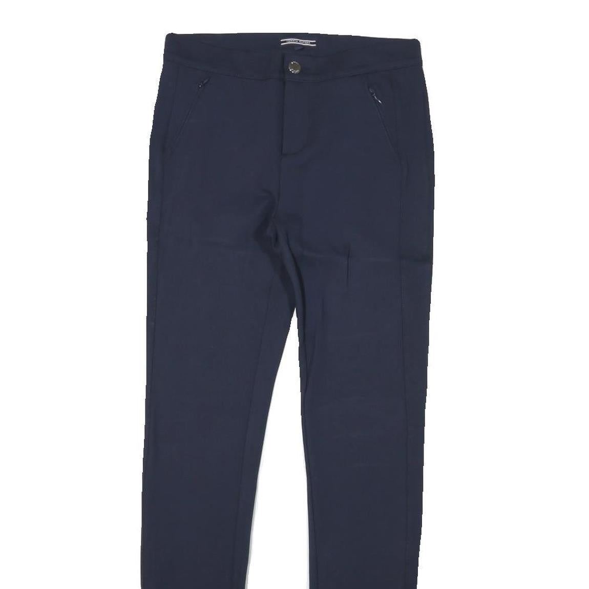 TOMMY HILFIGER Womens Polyester Blend Navy Slim Skinny Trousers W26 L30 Stylish