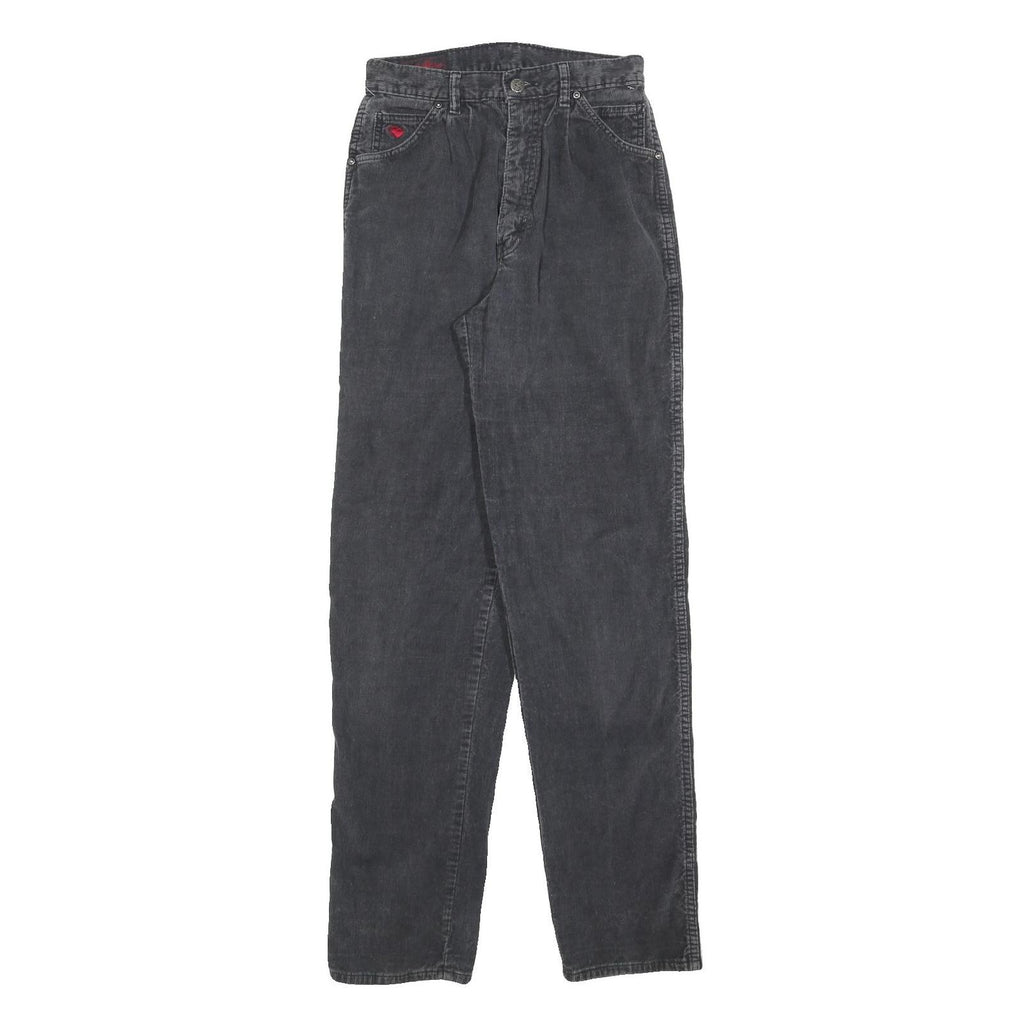 SEATTLE BLUES Womens Regular Fit Black Cotton Blend Trousers W26 L32 Casual