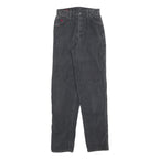 SEATTLE BLUES Womens Regular Fit Black Cotton Blend Trousers W26 L32 Casual