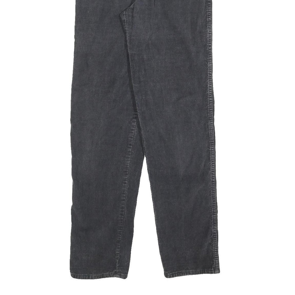 SEATTLE BLUES Womens Regular Fit Black Cotton Blend Trousers W26 L32 Casual