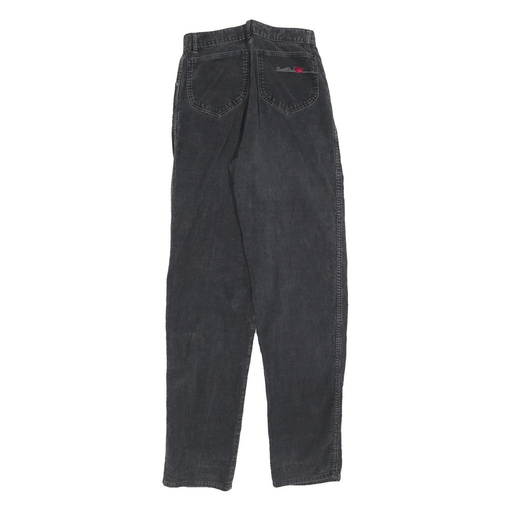 SEATTLE BLUES Womens Regular Fit Black Cotton Blend Trousers W26 L32 Casual