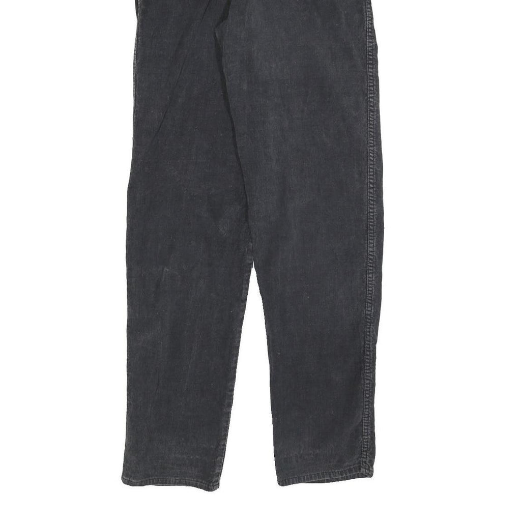 SEATTLE BLUES Womens Regular Fit Black Cotton Blend Trousers W26 L32 Casual