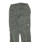 ENGELBERT STRAUSS Boys Cotton Blend Slim Cargo Trousers Green W25 L28 Practical