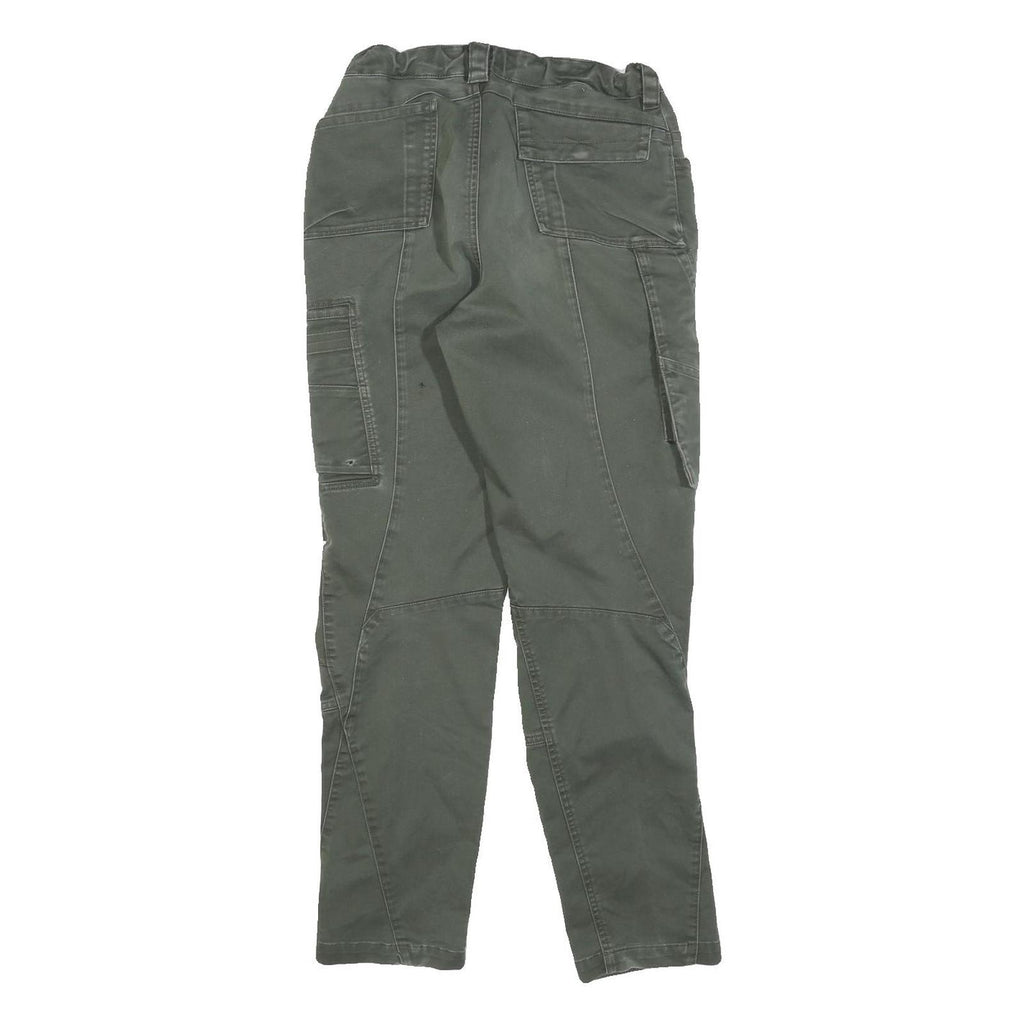 ENGELBERT STRAUSS Boys Cotton Blend Slim Cargo Trousers Green W25 L28 Practical