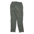 ENGELBERT STRAUSS Boys Cotton Blend Slim Cargo Trousers Green W25 L28 Practical