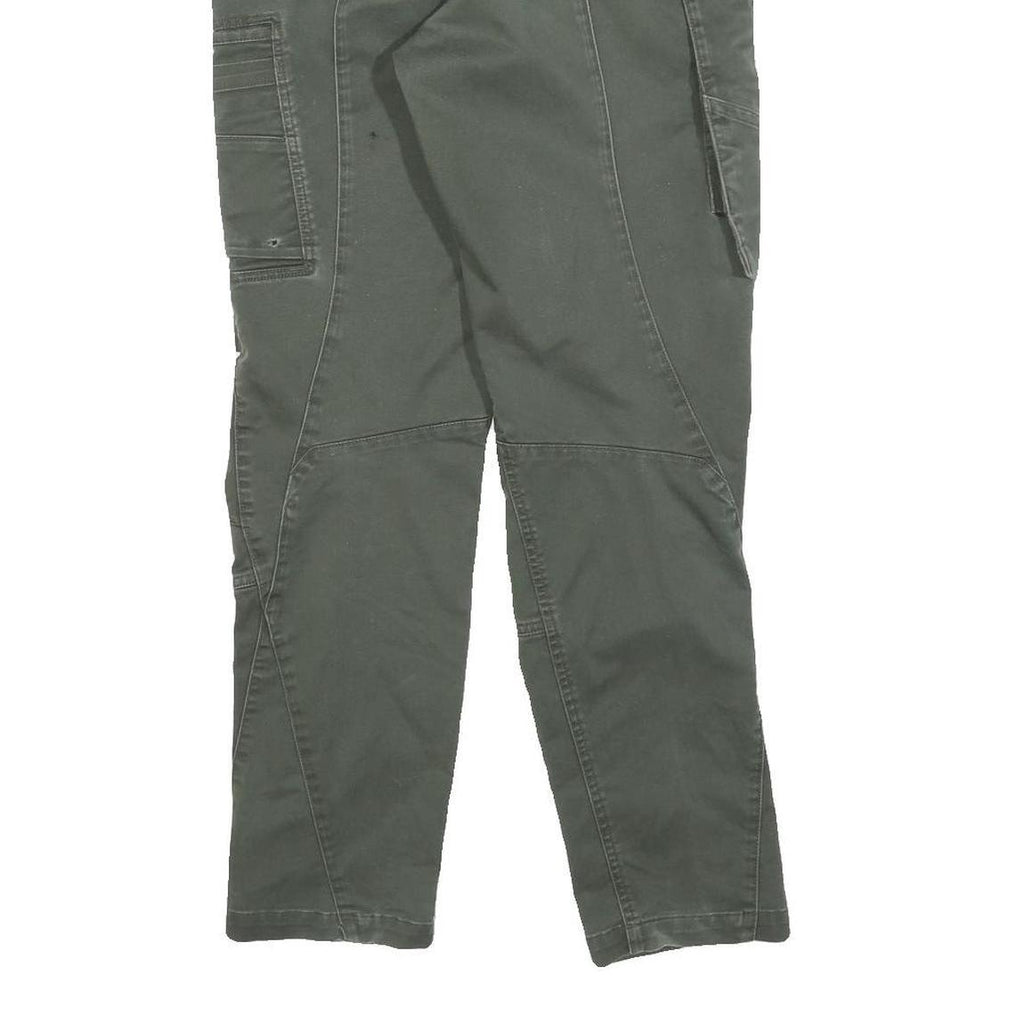 ENGELBERT STRAUSS Boys Cotton Blend Slim Cargo Trousers Green W25 L28 Practical