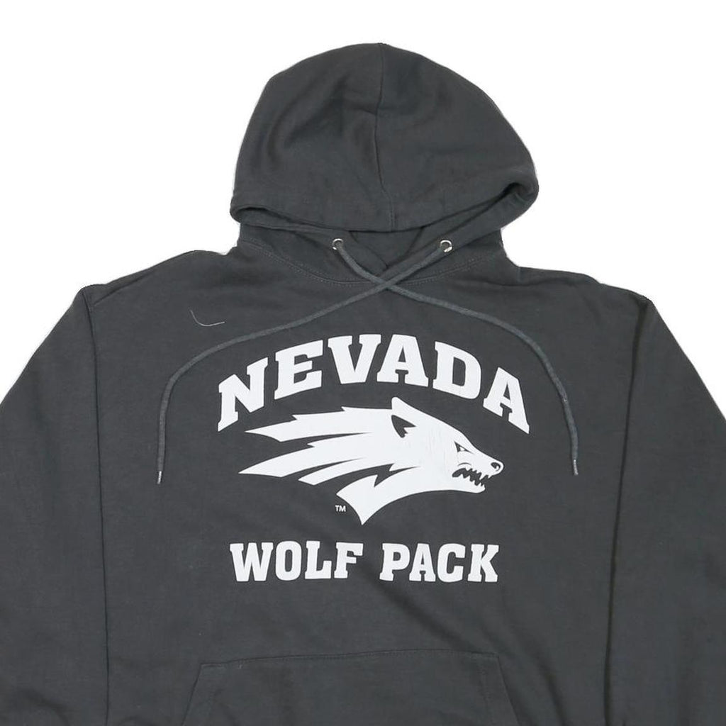 Mens Black Nevada Wolf Pack Pullover Hoodie M Cotton Blend Casual