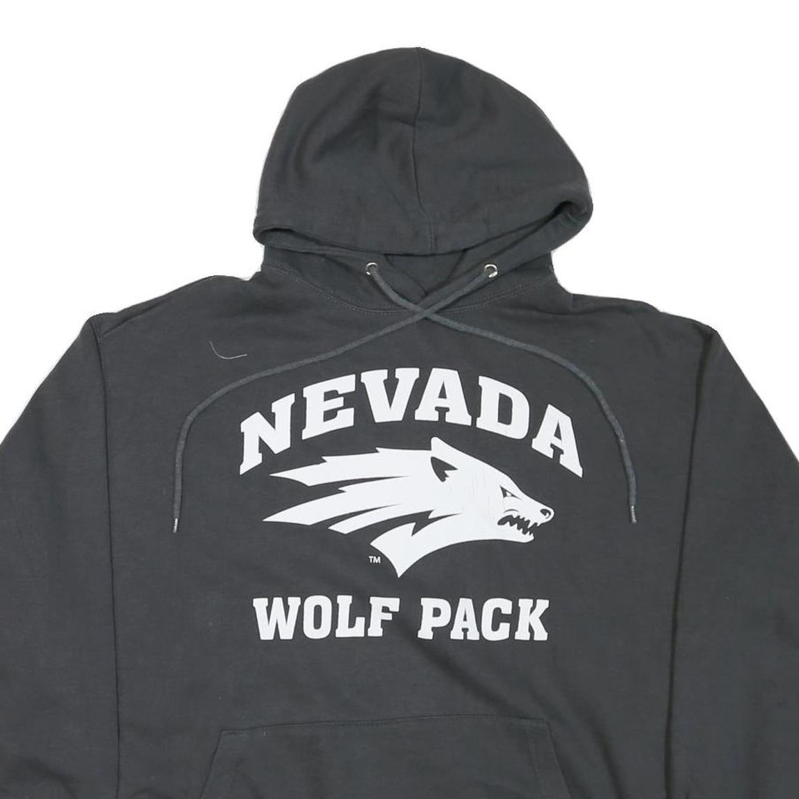 Mens Black Nevada Wolf Pack Pullover Hoodie M Cotton Blend Casual