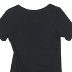 NIKE Womens Black & White Graphic T-Shirt S Short Sleeve V-Neck Logo Print