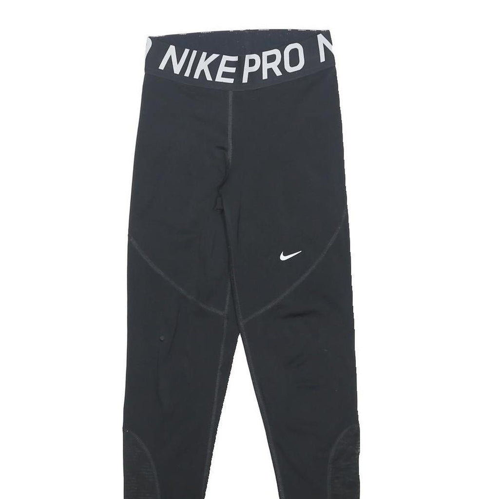 NIKE Womens Black Slim Tapered Leggings XS W21 L27 Nike Pro Fitness Activewear