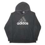 ADIDAS Mens Black Hoodie 3XL Cotton Blend Pullover Large Logo Sportswear
