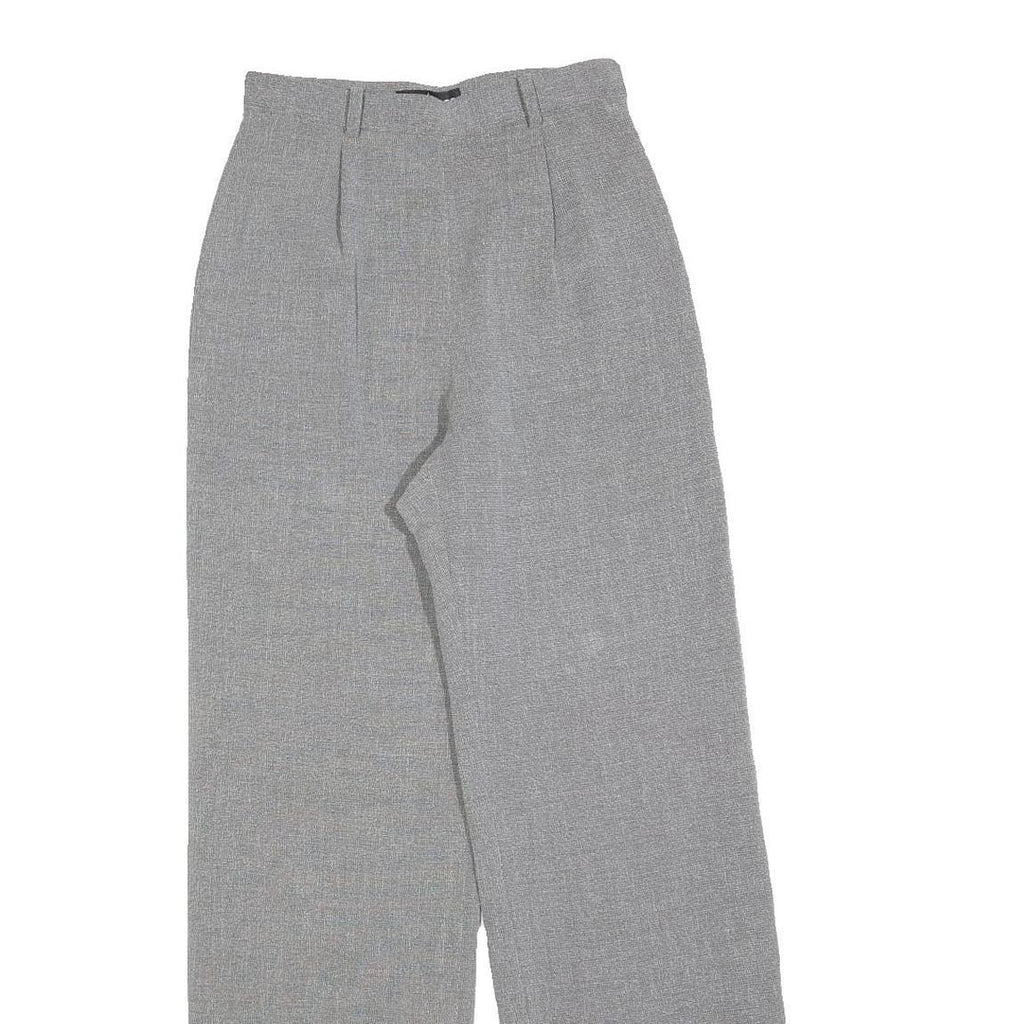 FINAL STAGE Womens Grey Regular Fit Straight Trousers W24 L30 Smart Casual