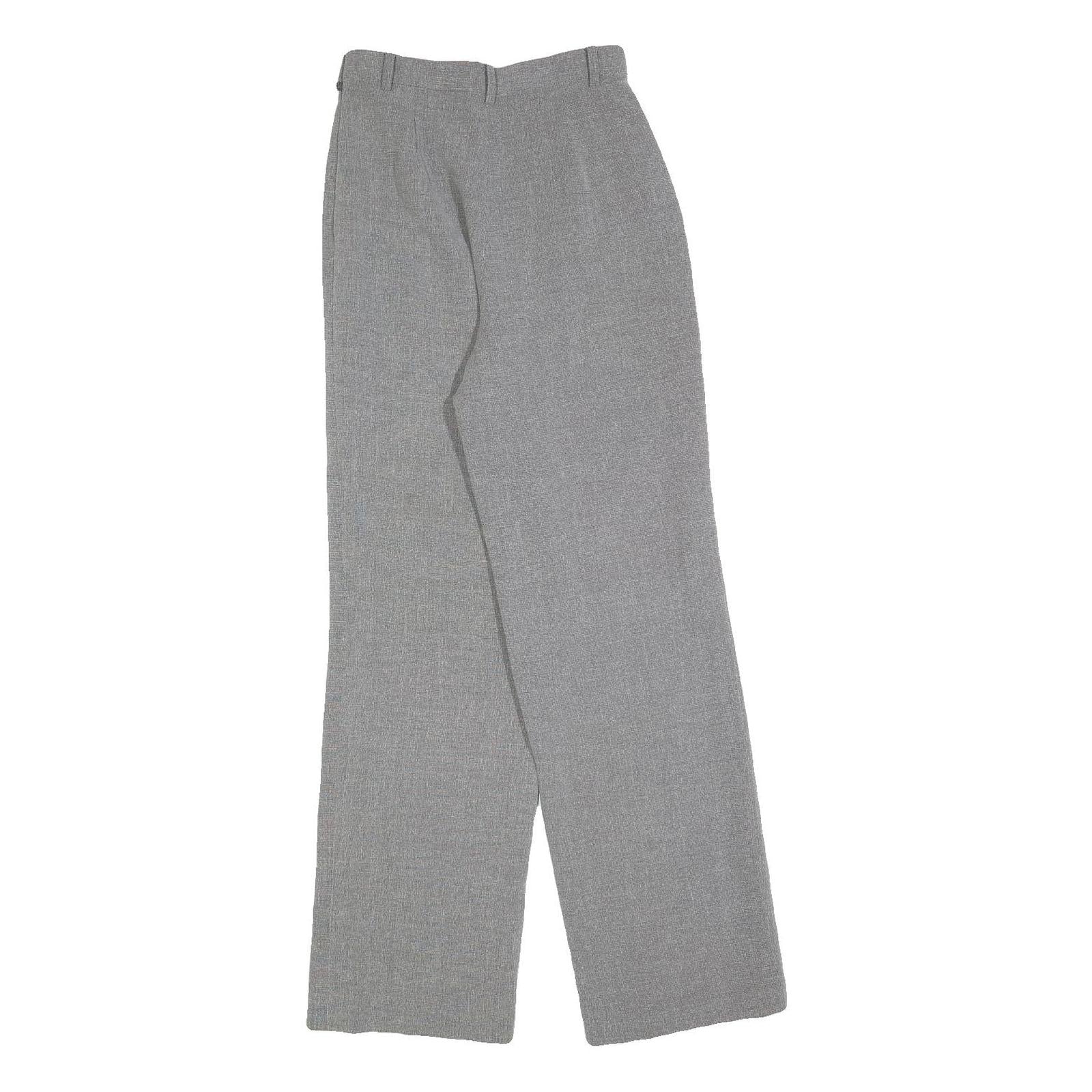 FINAL STAGE Womens Grey Regular Fit Straight Trousers W24 L30 Smart Casual