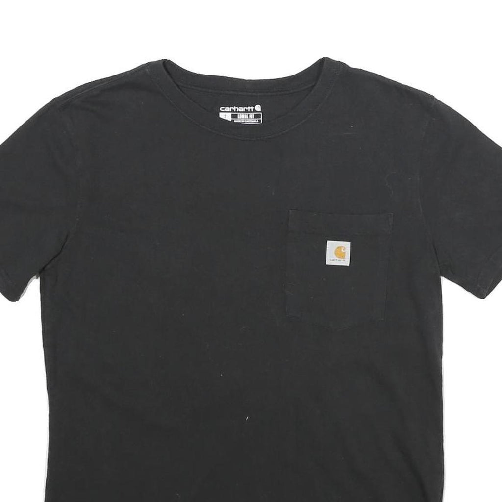 CARHARTT Womens Black Pocket T-Shirt S Short Sleeve Crew Neck Cotton Casual