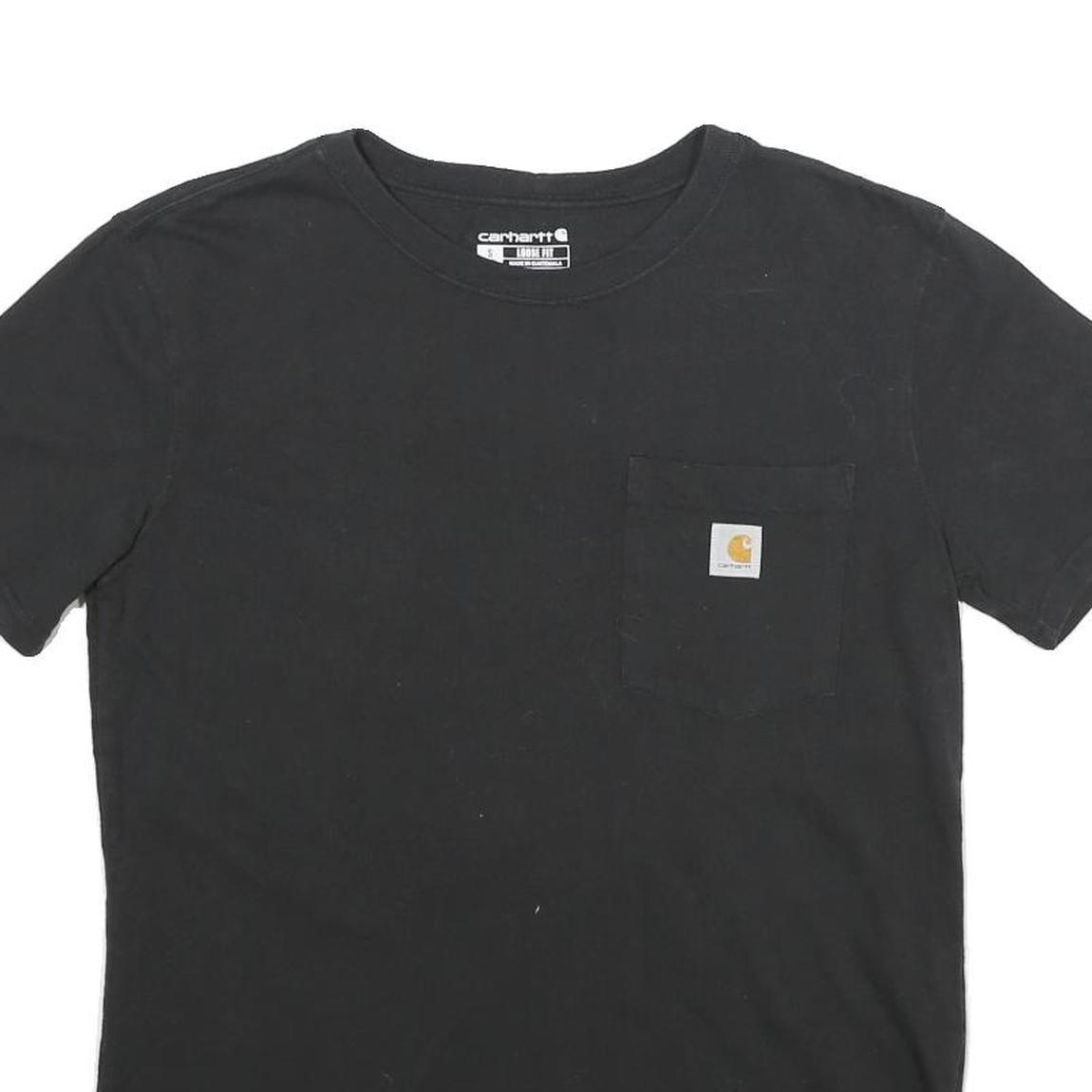 CARHARTT Womens Black Pocket T-Shirt S Short Sleeve Crew Neck Cotton Casual