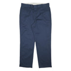 DICKIES Mens Navy Blue Regular Fit Straight Leg Trousers W40 L32 Cotton Blend
