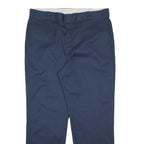 DICKIES Mens Navy Blue Regular Fit Straight Leg Trousers W40 L32 Cotton Blend