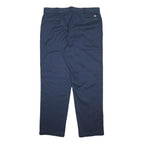 DICKIES Mens Navy Blue Regular Fit Straight Leg Trousers W40 L32 Cotton Blend