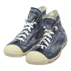 DIESEL Denim Mens High Top Trainers Blue UK 10.5 Casual Fashion Sneakers