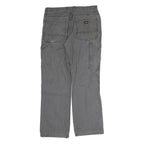 DICKIES Mens Cotton Grey Regular Straight Trousers W32 L29 Workwear Durable