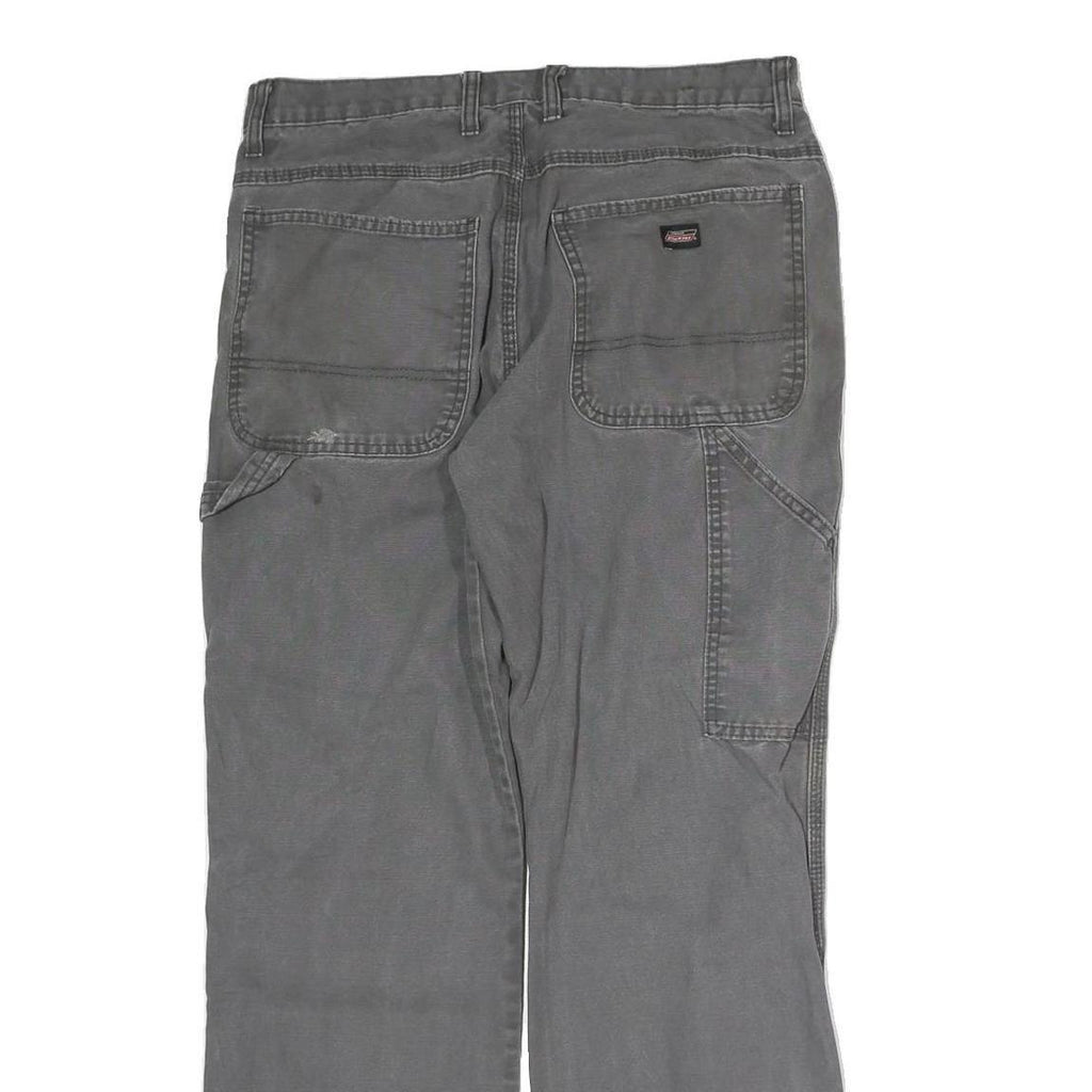 DICKIES Mens Cotton Grey Regular Straight Trousers W32 L29 Workwear Durable