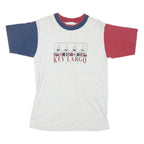 SMILE Mens Grey & Red Blue Colourblock Graphic T-Shirt S Short Sleeve Crew Neck