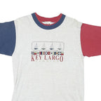 SMILE Mens Grey & Red Blue Colourblock Graphic T-Shirt S Short Sleeve Crew Neck