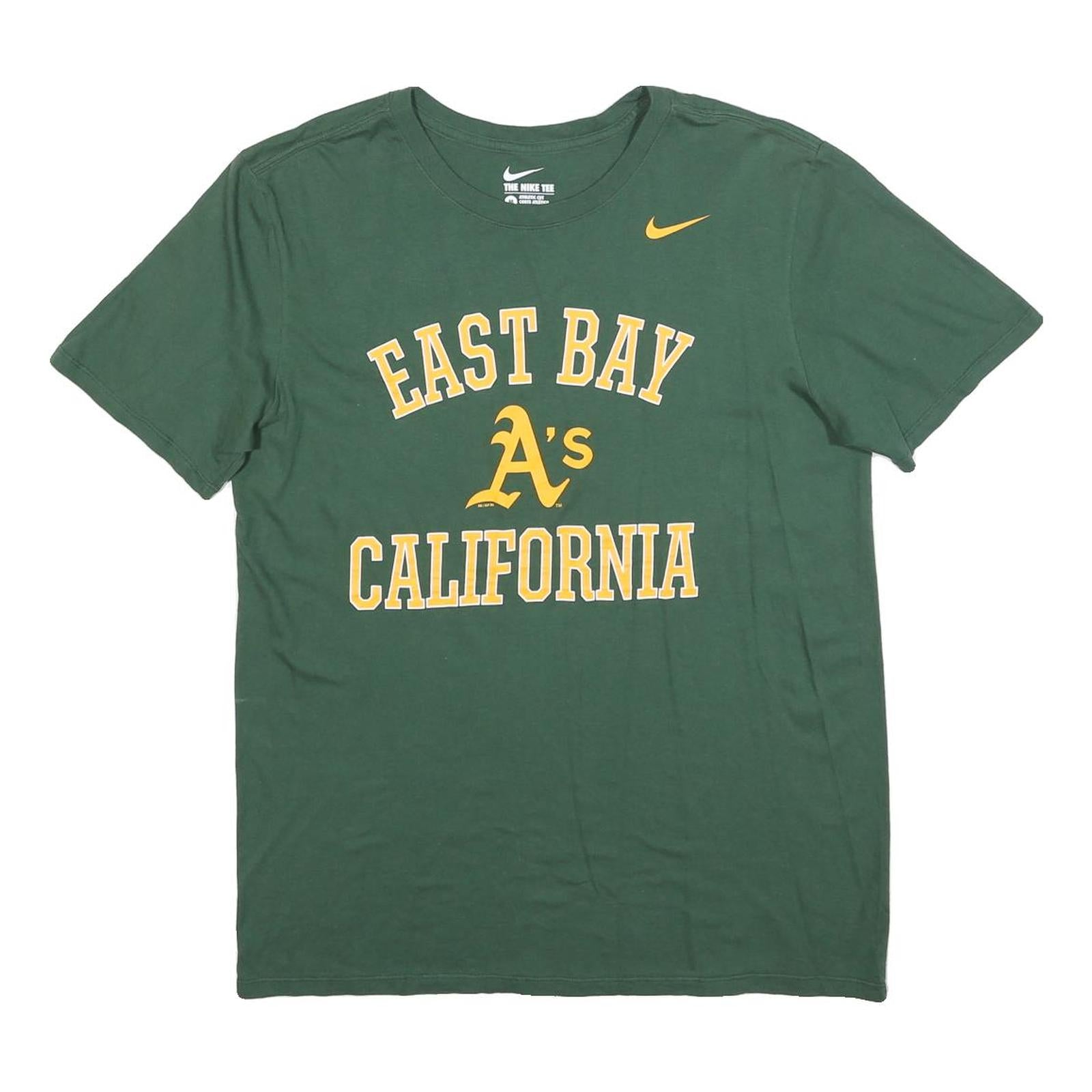 NIKE Mens Green East Bay A's California Graphic T-Shirt M Short Sleeve Crew Neck