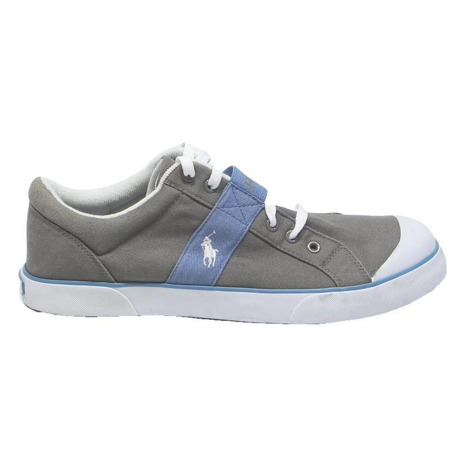 POLO RALPH LAUREN Mens Low Top Trainers Grey & Blue Canvas UK 13 Casual
