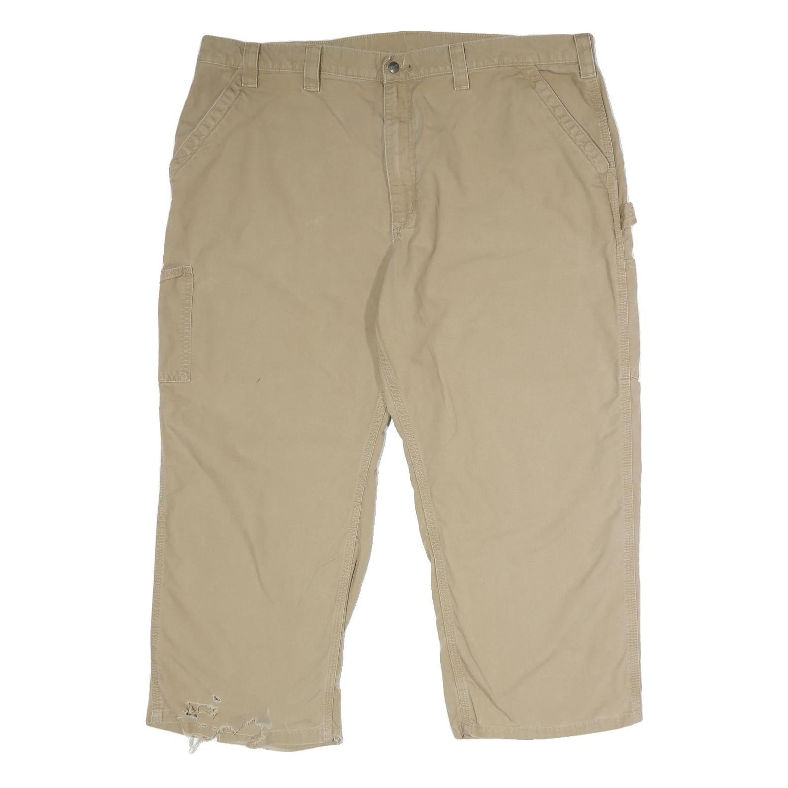CARHARTT Mens Cotton Beige Loose Straight Trousers W46 L30 Workwear Cargo Casual