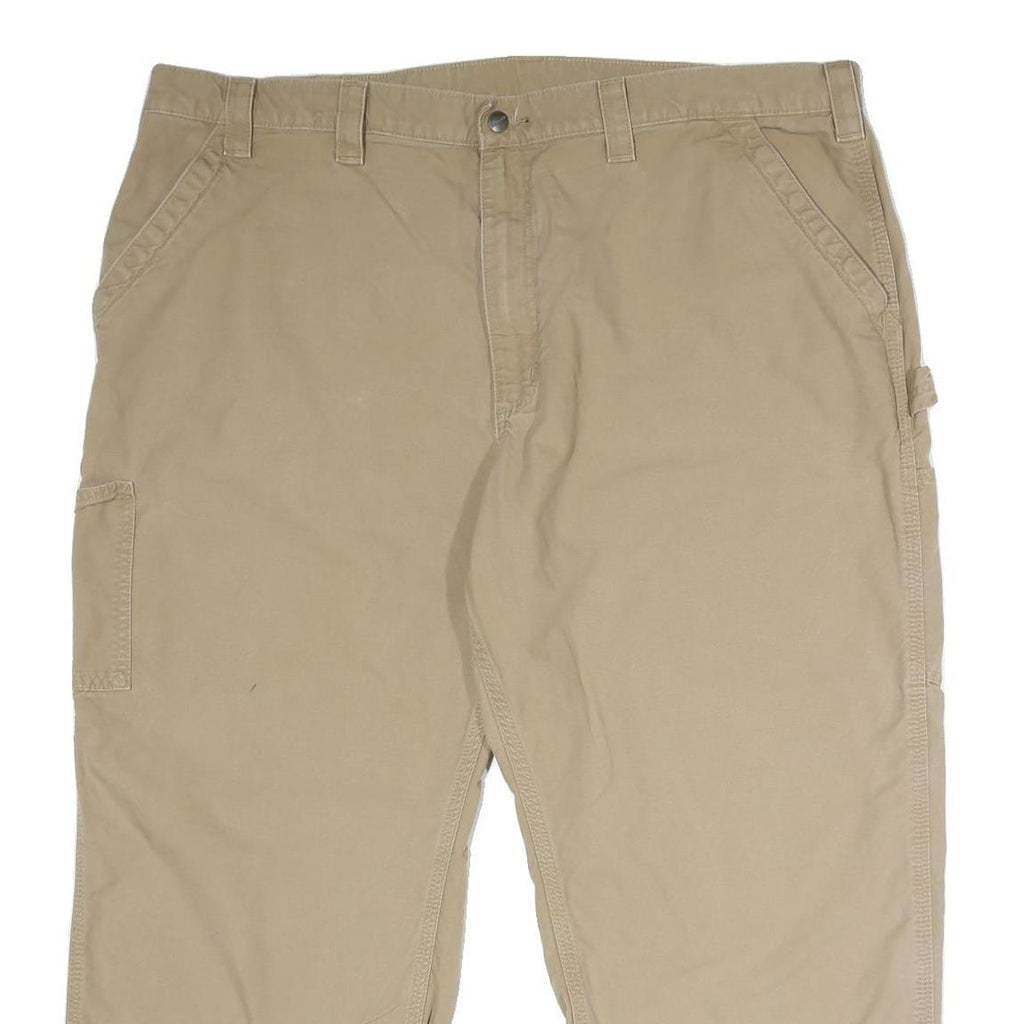 CARHARTT Mens Cotton Beige Loose Straight Trousers W46 L30 Workwear Cargo Casual
