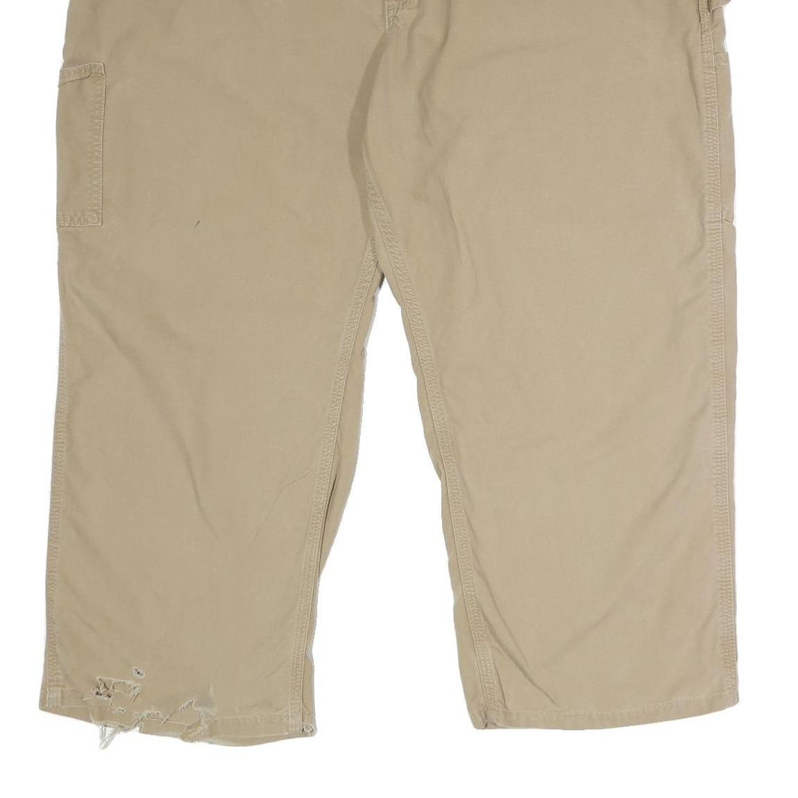 CARHARTT Mens Cotton Beige Loose Straight Trousers W46 L30 Workwear Cargo Casual