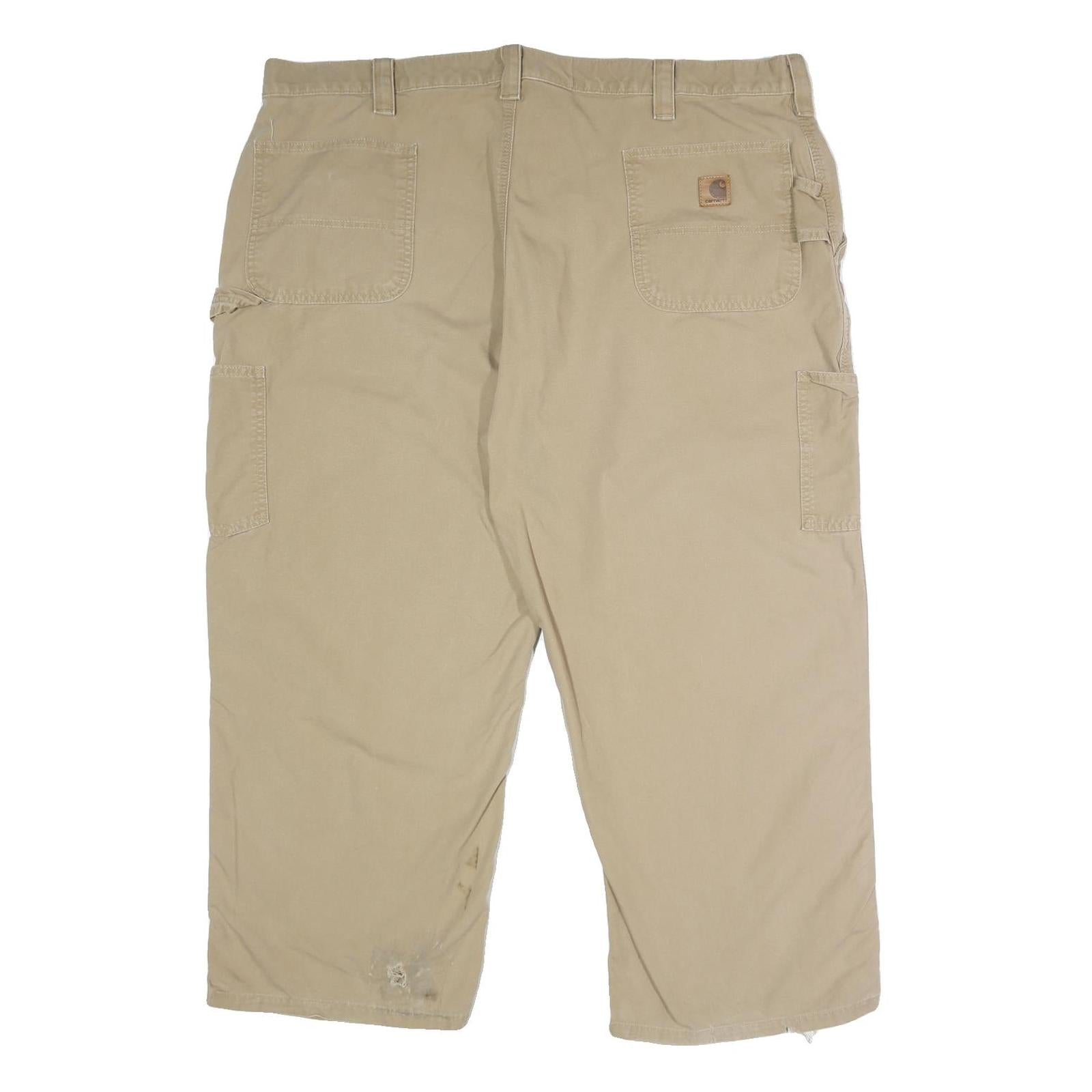 CARHARTT Mens Cotton Beige Loose Straight Trousers W46 L30 Workwear Cargo Casual