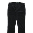 LAUREN RALPH LAUREN Womens Cotton Blend Black Regular Straight Trousers W32 L30