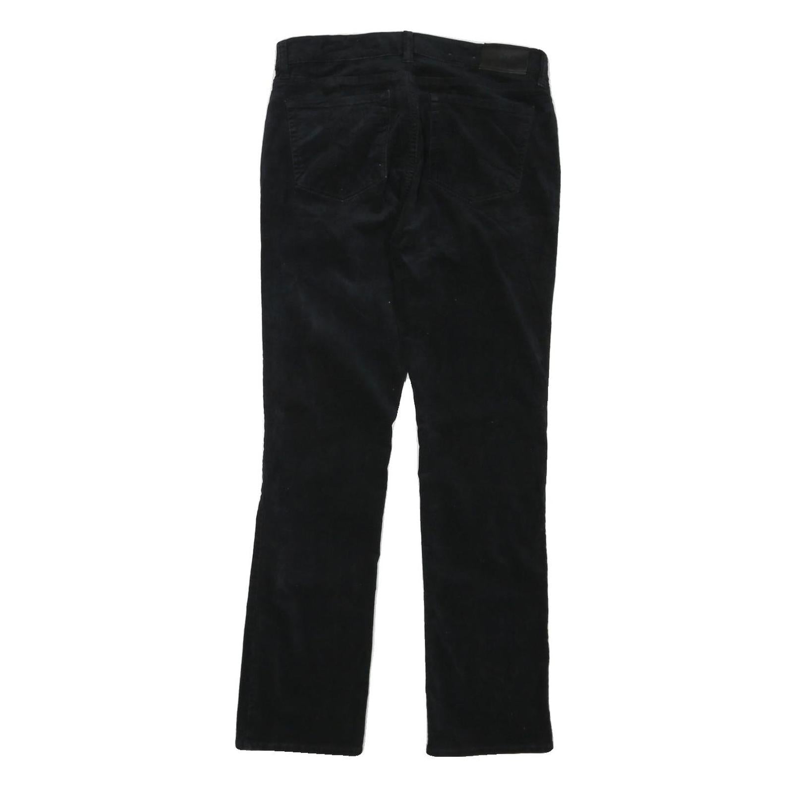 LAUREN RALPH LAUREN Womens Cotton Blend Black Regular Straight Trousers W32 L30